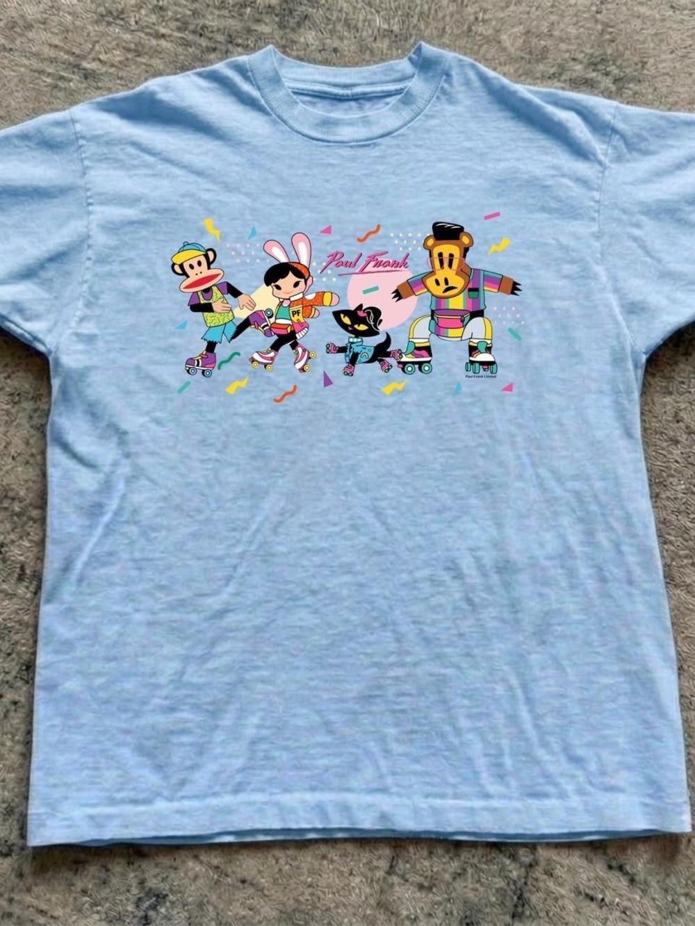 Gildan Light Blue Graphic Roller Skate Cartoon Tee